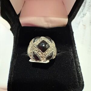 Black Onyx Stones.  Sterling Silver 925 band. New with tag.